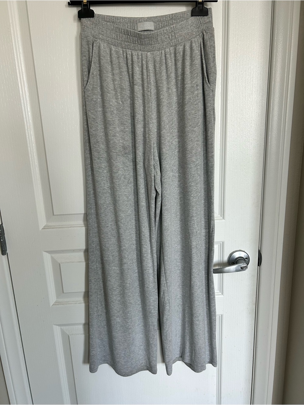 nuuds Soft Wide-Leg Lounge Pants in Heather Gray